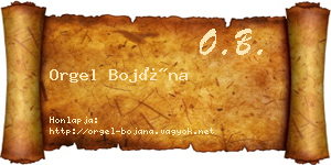 Orgel Bojána névjegykártya